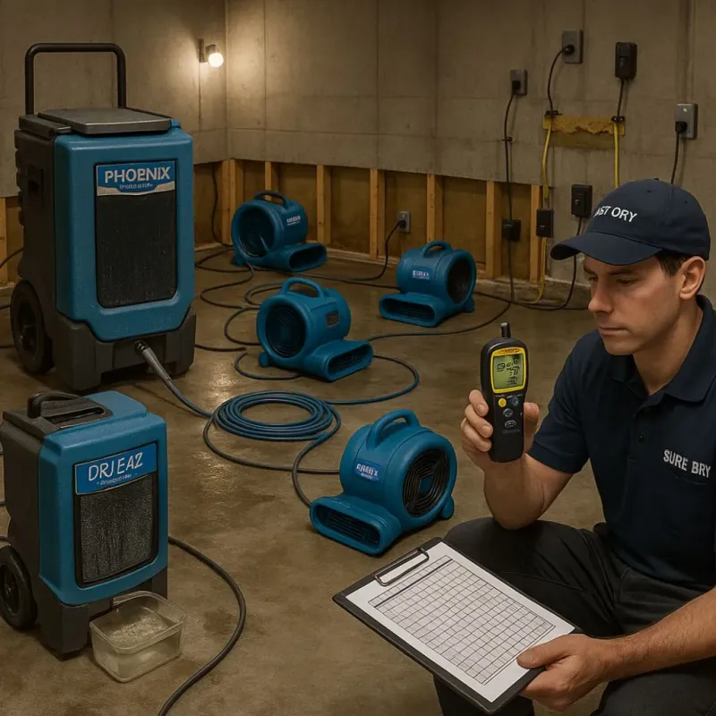 Structural Drying and Dehumidification process in Hammonton, NJ